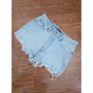 Abercrombie & Fitch Annie High Rise Jeans Cutoff Shorts  Wash Blue Womens 4 27